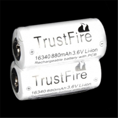 TrustFire Protected 3.6V 880mAh 16340 Lithium Battery (2-pack)