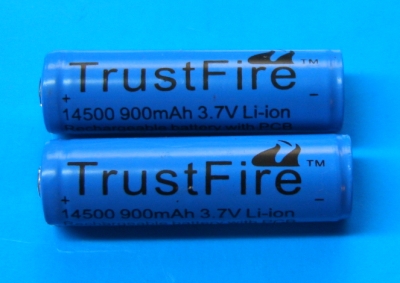 TrustFire Protected 3.7V 900mAh 14500 Lithium Battery (2-Pack)