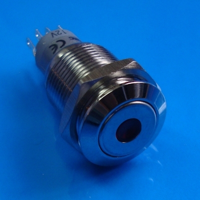 16mm Anti Vandal Latching Orange Ring Switch