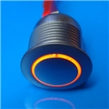 16mm Anti Vandal Latching Amber Ring Switch