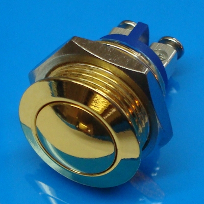 16mm Anti Vandal Momentary Gold Plated Switch