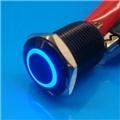 12mm Anti Vandal Momentary Blue Ring Switch