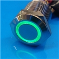 12mm Anti Vandal Momentary Green Ring Switch