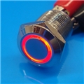 12mm Anti Vandal Momentary Red Ring Switch