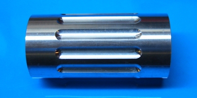 3" Fluted double female threaded connector