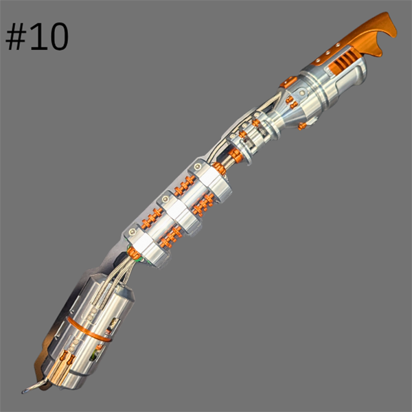 Green Mamba #10 - Silver, Orange Copper, and Black