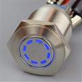 16mm Anti Vandal Momentary Blue Cog Switch