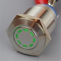 16mm Anti Vandal Momentary Green Cog Switch