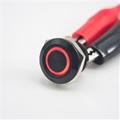 12mm Anti Vandal Short Profile Momentary Red Ring Switch (Black)