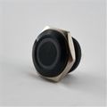 16mm Anti Vandal Short Profile Momentary White Ring Switch (Black)