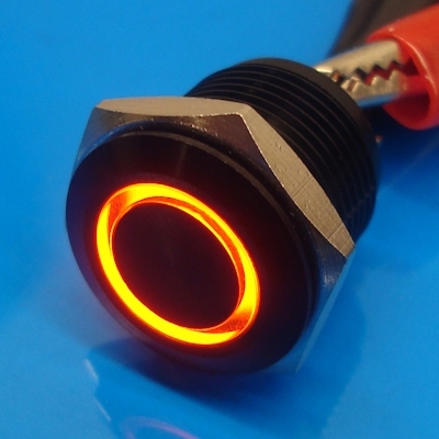 16mm Anti Vandal Momentary Orange Ring Switch