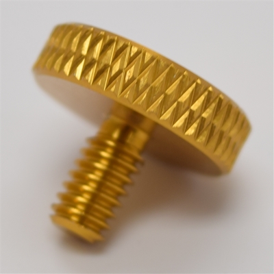 8-32 x .3&quot; Gold thumb screw