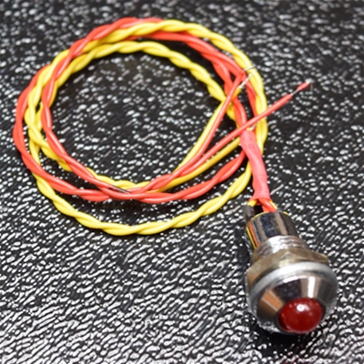 Red 5mm LED and momentary switch combo
