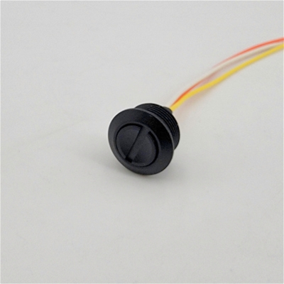 12mm KR Black Duo Tactile Switch w/6&quot; Leads