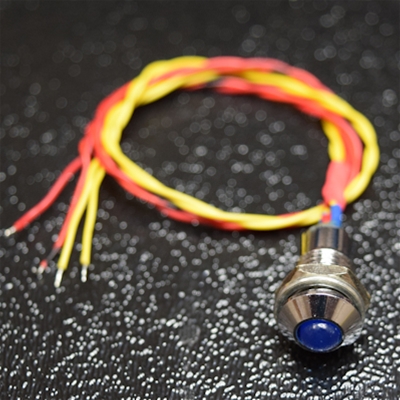 Blue 5mm LED and momentary switch combo