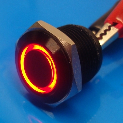 16mm Anti Vandal Momentary Red Ring Switch