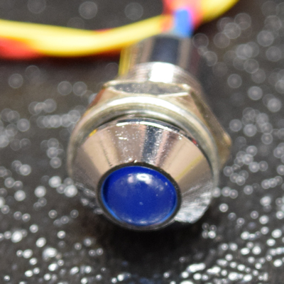 Blue 5mm LED and momentary switch combo