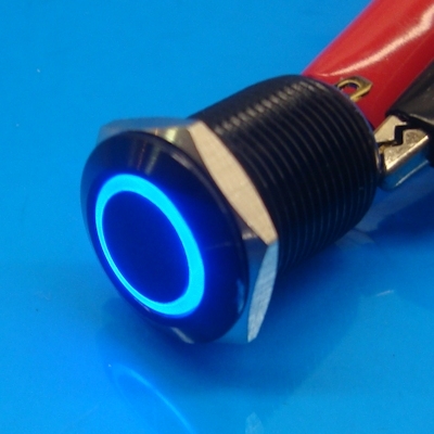 12mm Anti Vandal Momentary Blue Ring Switch 12mm Anti Vandal Momentary Blue Ring Switch