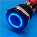 16mm Anti Vandal Momentary Blue Ring Switch